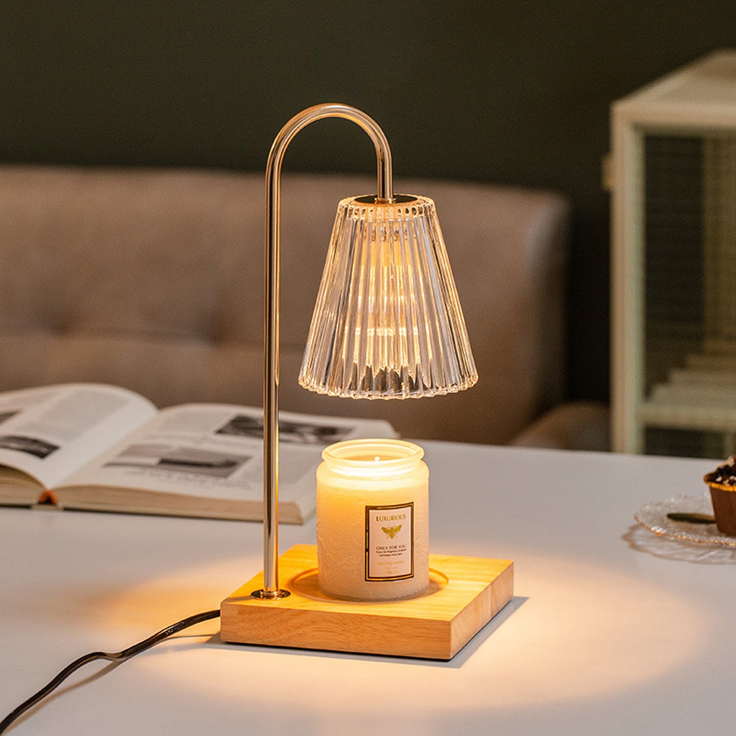 Ridged Candle Warmer Lamp